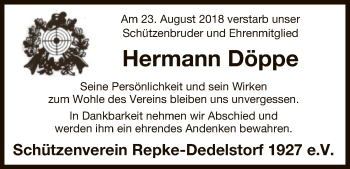 Traueranzeige von Hermann Döppe von Uelzen