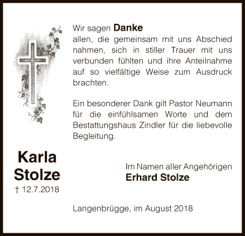 Traueranzeige von Karla Stolze von Uelzen