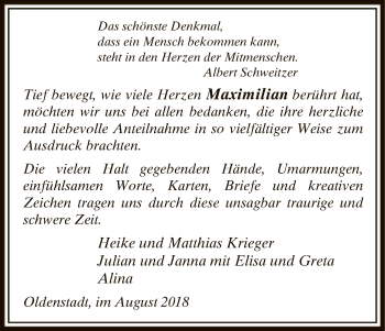 Traueranzeige von Maximilian  von Uelzen