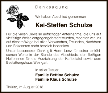 Traueranzeige von Kai-Steffen Schulze von Uelzen