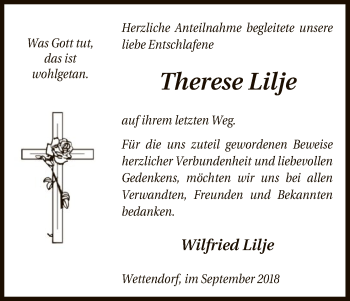 Traueranzeige von Therese Lilje von Uelzen