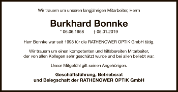 Traueranzeige von Burkhard Bonnke von Uelzen