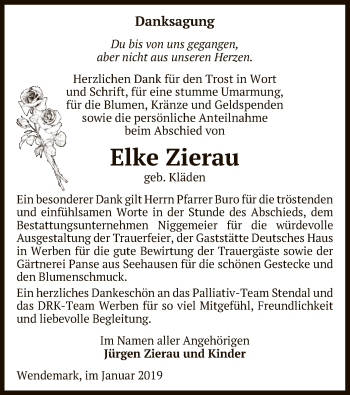 Traueranzeige von Elke Zierau von Uelzen