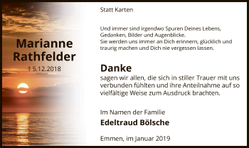 Traueranzeige von Marianne Rathfelder von Uelzen
