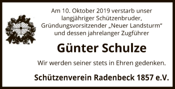 Traueranzeige von Günter Schulze von Uelzen