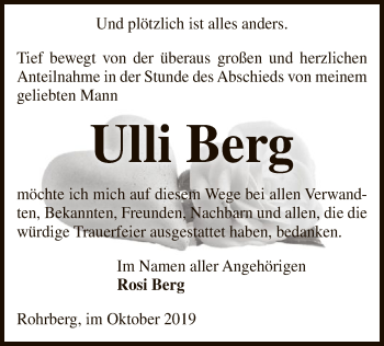 Traueranzeige von Ulli Berg von Uelzen