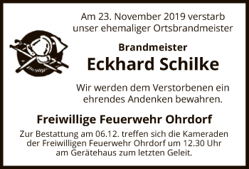 Traueranzeige von Eckhard Schilke von Uelzen