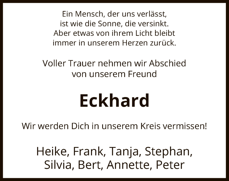  Traueranzeige für Eckhard Schilke vom 28.11.2019 aus Uelzen