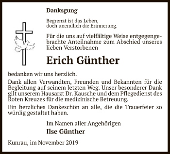 Traueranzeige von Erich Günther von Uelzen