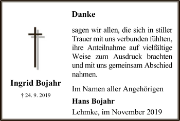 Traueranzeige von Hans Bojahr von Uelzen