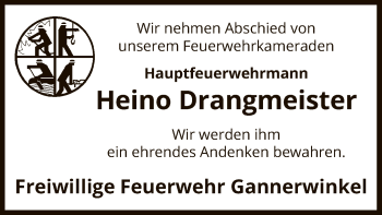 Traueranzeige von Heino Drangmeister von Uelzen