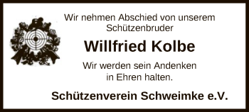 Traueranzeige von Wilfried Kolbe von Uelzen