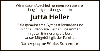 Traueranzeige von Jutta Heller von Uelzen