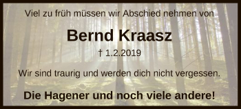 Traueranzeige von Bernd Kraasz von Uelzen