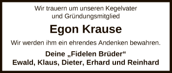 Traueranzeige von Egon Krause von Uelzen