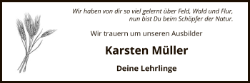 Traueranzeige von Karsten Müller von Uelzen