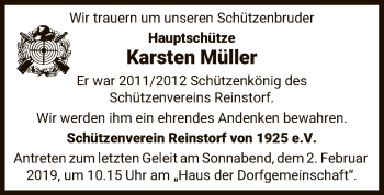 Traueranzeige von Karsten Müller von Uelzen