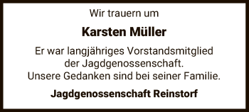 Traueranzeige von Karsten Müller von Uelzen