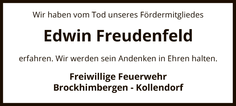  Traueranzeige für Edwin Freudenfeld vom 06.03.2019 aus Uelzen