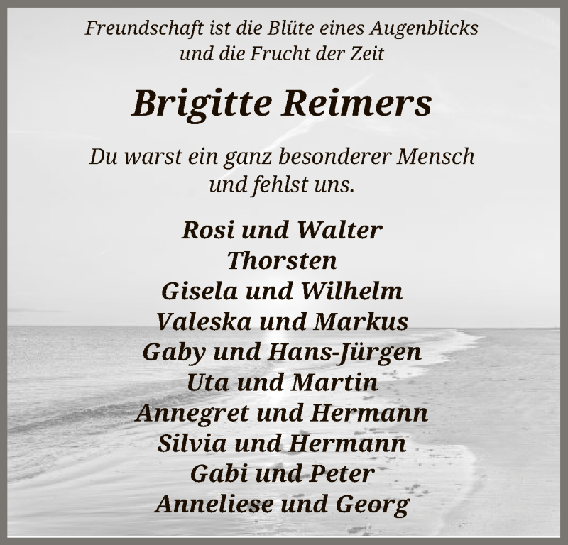  Traueranzeige für Brigitte Reimers vom 27.04.2019 aus Uelzen