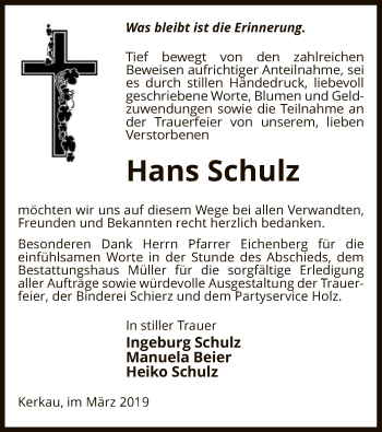 Traueranzeige von Hans Schulz von Uelzen