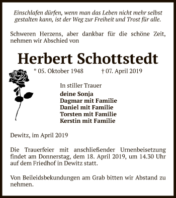 Traueranzeige von Herbert Schottstedt von Uelzen