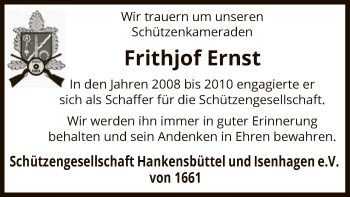 Traueranzeige von Frithjof Ernst von Uelzen