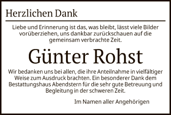 Traueranzeige von Günter Rohst von Uelzen