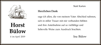 Traueranzeige von Horst Bülow von Uelzen