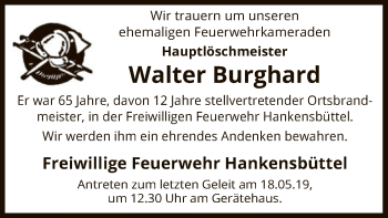 Traueranzeige von Walter Burghard von Uelzen