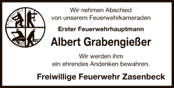 Traueranzeige von Albert Grabengießer von Uelzen