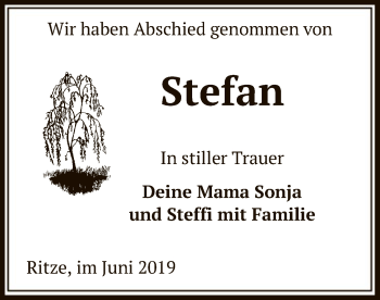 Traueranzeige von Stefan  von Uelzen