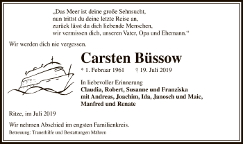 Traueranzeige von Carsten Büssow von Uelzen