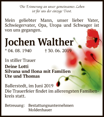 Traueranzeige von Jochen Walther von Uelzen