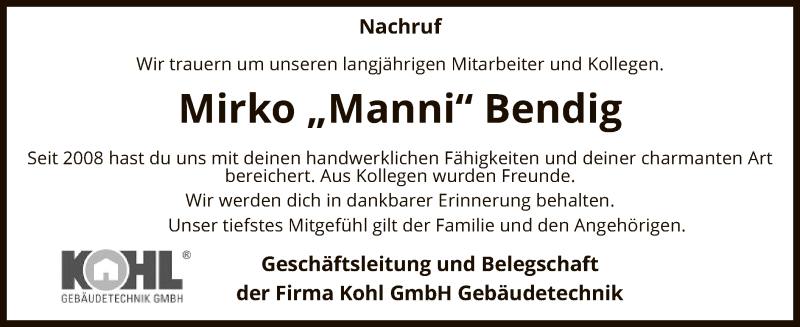  Traueranzeige für Mirko Bendig vom 16.07.2019 aus Uelzen