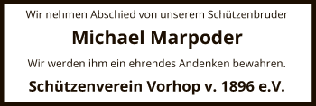 Traueranzeige von Michael Marpoder von Uelzen