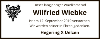 Traueranzeige von Wilfried Wiebke von Uelzen