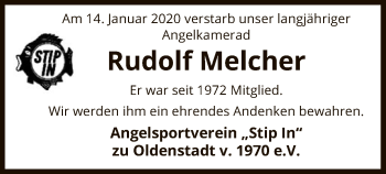Traueranzeige von Rudolf Melcher von Uelzen