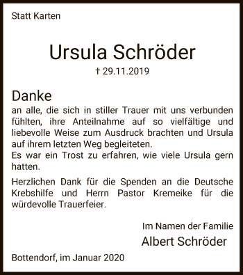 Traueranzeige von Ursula Schröder von Uelzen