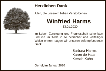 Traueranzeige von Winfried Harms von Uelzen