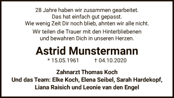 Traueranzeige von Astrid Munstermann von UEL