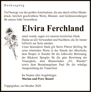 Traueranzeige von Elvira Ferchland von UEL