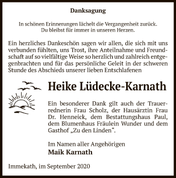 Traueranzeige von Heike Lüdecke-Karnath von UEL