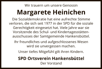 Traueranzeige von Margarete Heinichen von UEL