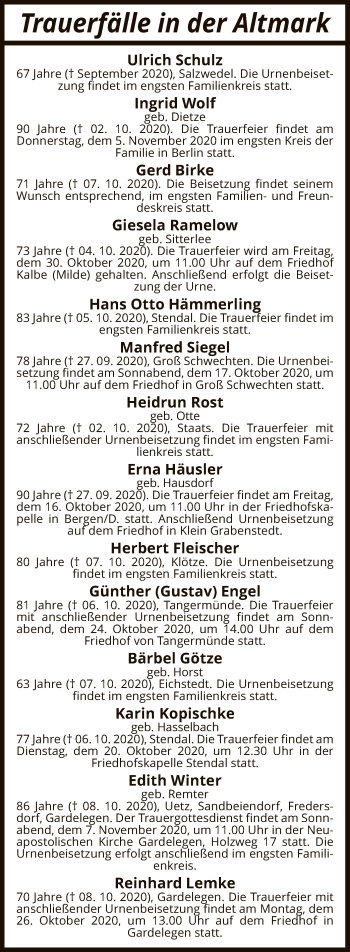 Traueranzeige von Trauerfälle  von UEL