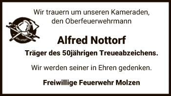 Traueranzeige von Alfred Nottorf von UEL