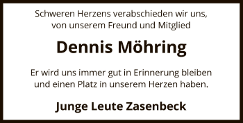 Traueranzeige von Dennis Möhring von UEL