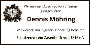 Traueranzeige von Dennis Möhring von UEL