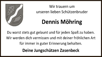 Traueranzeige von Dennis Möhring von UEL