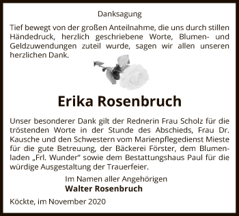 Traueranzeige von Erika Rosenbruch von UEL